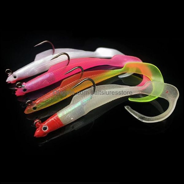 

baits lures fishing sports outdoors 10pcs 4 color 12cm 8.5g jigs hooks fishhooks single hook soft artificial bait pesca accessories drop d