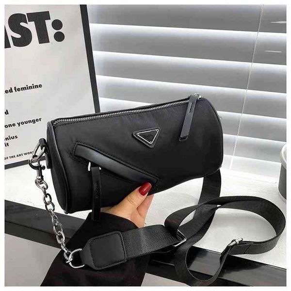 

nylon cloth bag women's 2022 new trend fashion single shoulder messenger bag simple chain wide shoulder belt pillow bag 60% off online