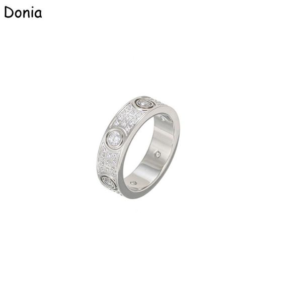 

donia jewelry luxury ring exaggerated european and american fashion starry titanium micro-inlaid zircon creative designer gifts2888, Silver