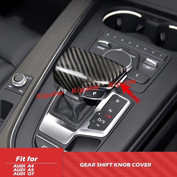 

carbon fiber gear shift knob cover for audi a4 b9 a5 q5 q7 rhd car interior accessories
