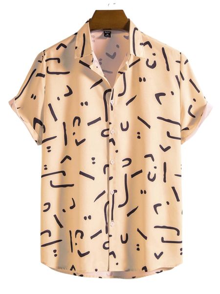 

romwe guys allover print shirt 70pm#, White;black