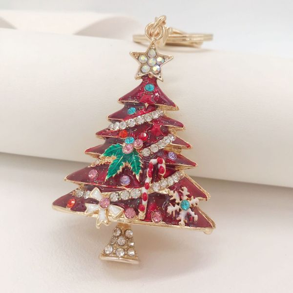 

christmas tree keychain for women purse charms for handbags party favor crystal pendant with key ring 1222404