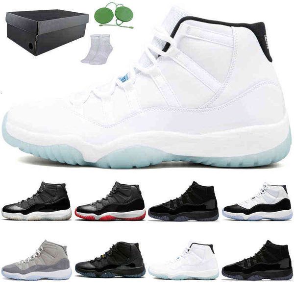 

original men high 11s basketball shoes cool grey concord 23 cap and gown bred legend blue prom night gamma blue sports sneakers with box, Black