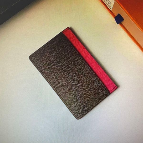 

m60703 m61733 n61722 leather fashion mens women credit card holder wallet cardholder bussiness luxurys cardr case cover wallets with, Red;black