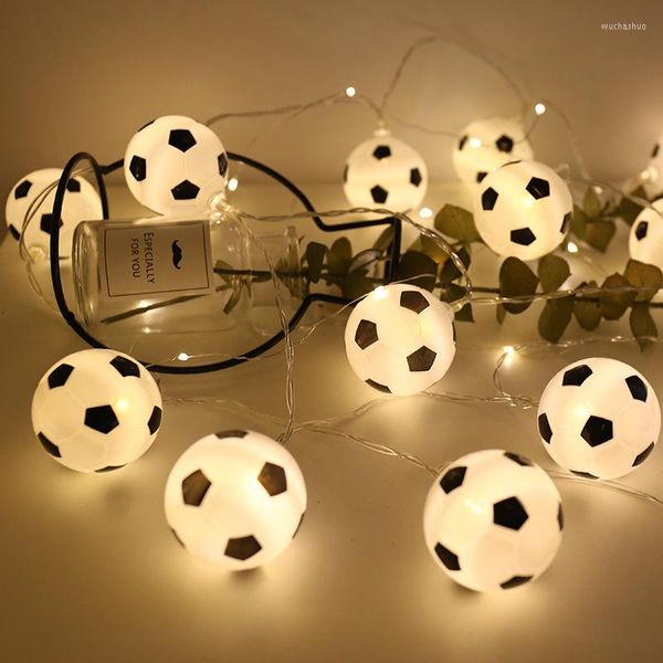 Strings LED Soccer Balls String Lights 10 Football Ghirlanda Camera da letto Home Wedding Party Decorativo natalizio per Bar ClubLED