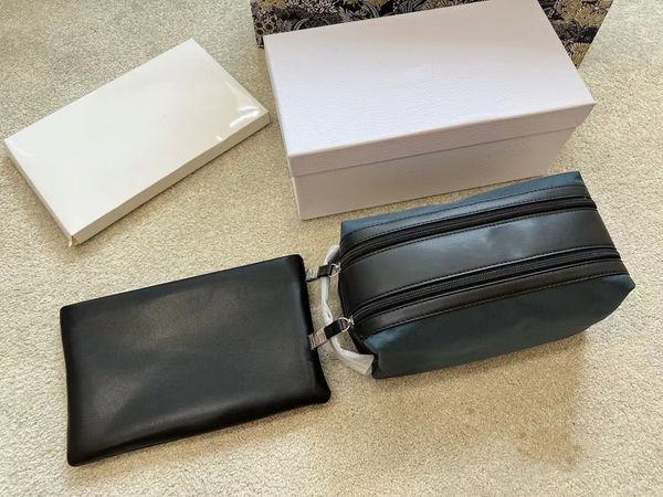 

22cm new cosmetic bags double zipper bag with small bag