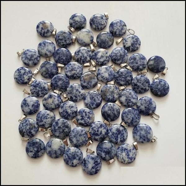 Colares pendentes pingentes j￳ias por atacado 50pcs moda sodalite sodalite stone redondo colar de dai