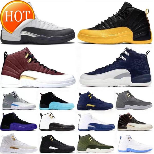 

12 12s men and women black white panda casual sports shoes 2022 low sneakers court purple green glow university gold indigo