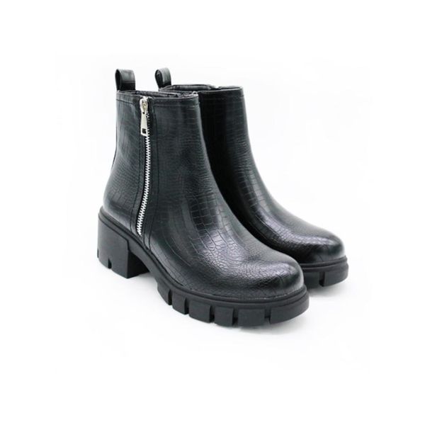 

the new spring and autumn martens boots with thick soles leather thick heels and british style allmatch ankle boots for women278i, Black