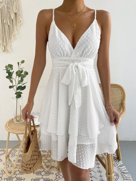 

frill trim guipure lace cami dress k1wg#, Black;gray