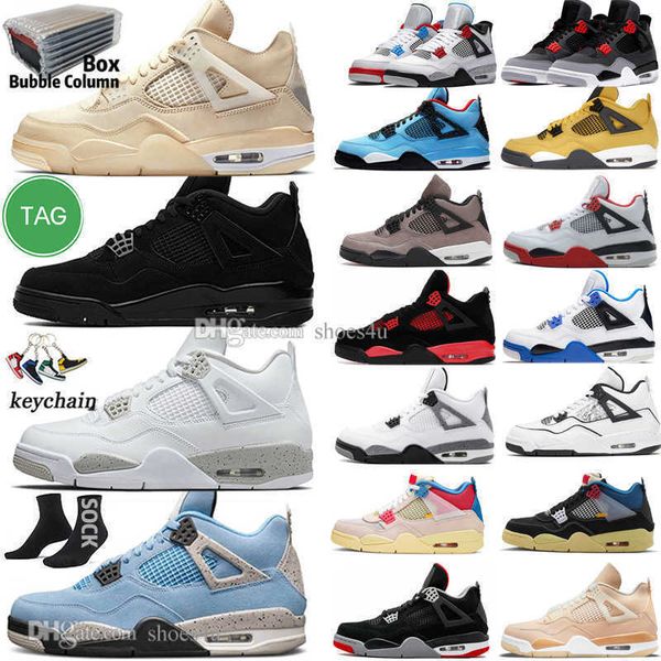 

sail oreo university blue 4 4s mens basketball shoes black cat red thunder fire red wild things white cement bred infrared zen master men