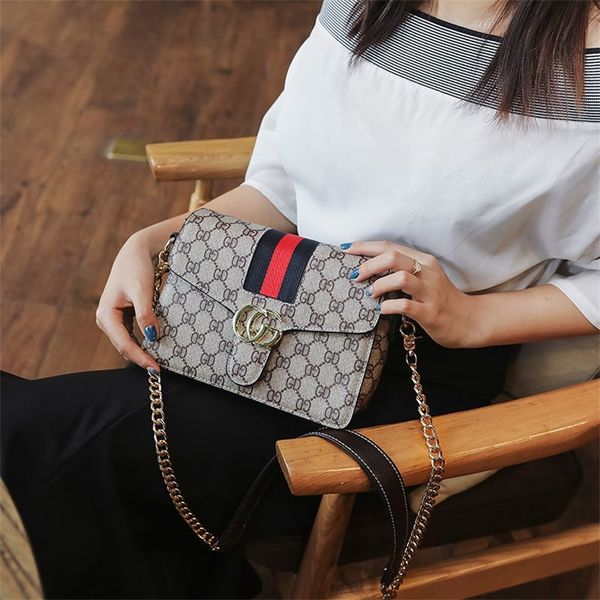 

purses aa bag women 2022 new korean social fashion leather chain versatile contrast color single shoulder diagonal cross star bag trend