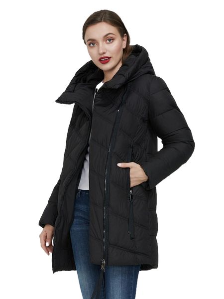 

gasman zip up tape hooded winter coat y4z1#, Black