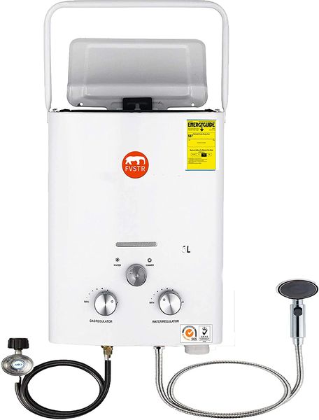 Ship from Germany! 6L Portable Outdoor Shower LPG Propane Gas Tankless Instant Hot Water Heater Boiler + Shower Head