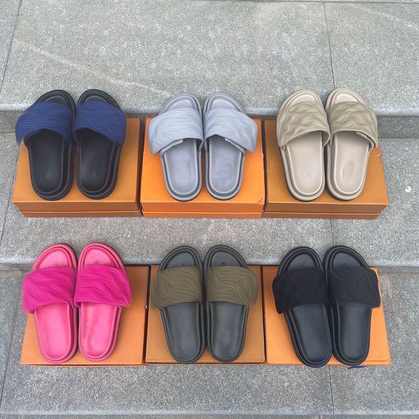 

swimming pool pillow women's slippers 2022 sun-sung-shoes fashionable and easy-to-wear slide 35-46, Black