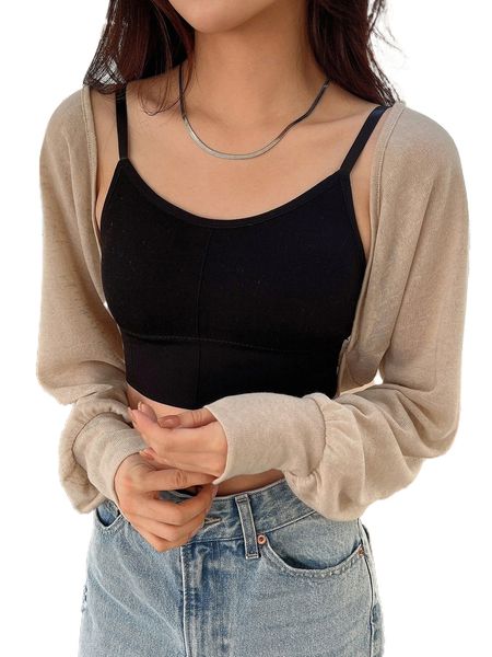 

dazy solid open front crop q91o#, White