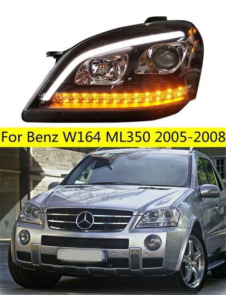 

car stying headlights for benz w164 2005-2008 ml350 ml400 ml500 led headlight drl signal auto accessories