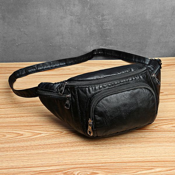 

sport&outdoor packs waistpacks waist bag travel women/men waterproof chest handbag belly bags female belt purse leather black green 3599