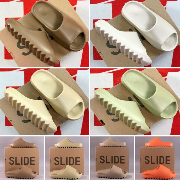 

classic slides men women sandals slippers foam runner slide bone earth brown resin bones desert sand triple black beach shoes 36-45