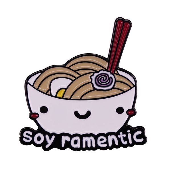 

cute noodle decorate badges men women fashion jewelry gift cartoon metal brooch creativity anime enamel pins, Blue