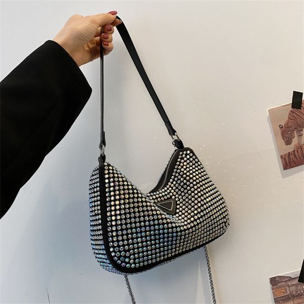 

spring rhinestone glittering small square net red fashion foreign style portable single messenger 50% off shop clearance