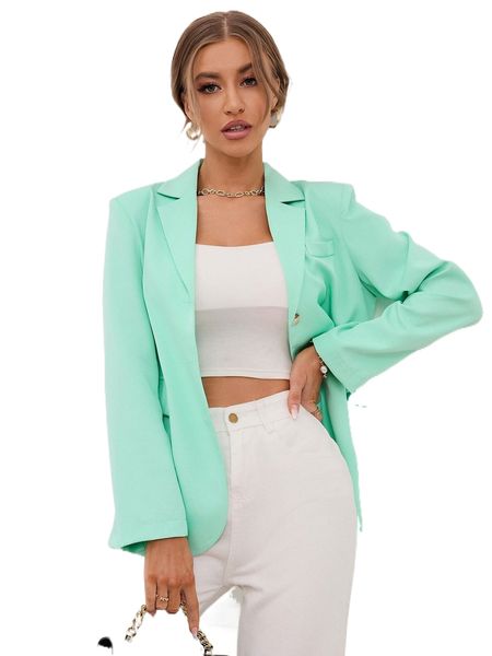 

flap detail single breasted blazer e9vh#, White