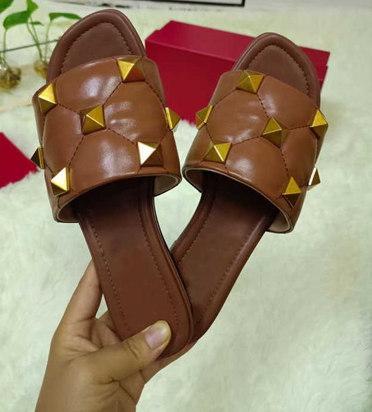 

designer rivet beach slippers luxury bow decorative leather herringbone slippers flat shoes pvc jelly sho es35-43, Black