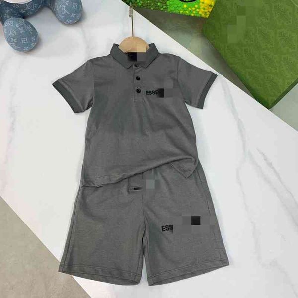 

boys' short sleeved t-shirt summer tide brand polo suit children's clothes fog girls' fashion loose cotton suit middle-aged c, Blue