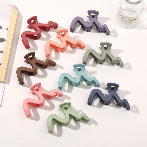 

korean candy color large hair claws matte geometric acrylic hairpins barrette headwear for women girls hair accessories, Slivery;white