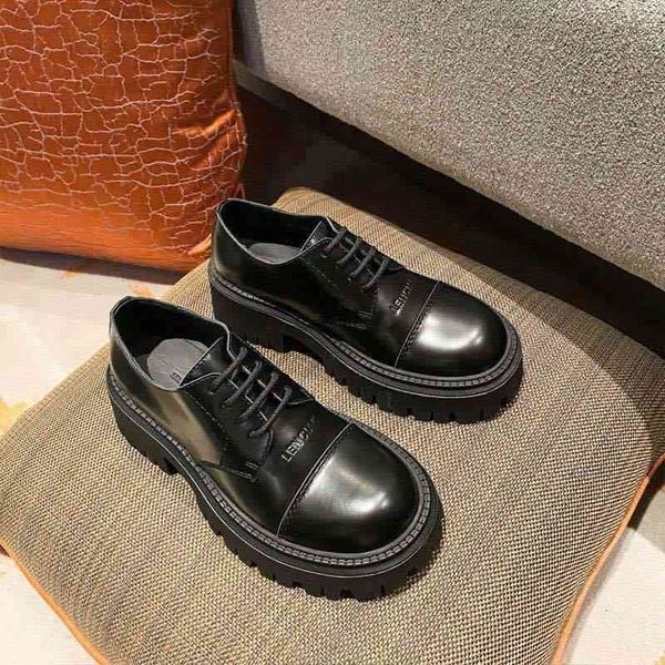 

dress shoes home b paris big head small leather shoes muffin thick bottom black british style versatile women's single