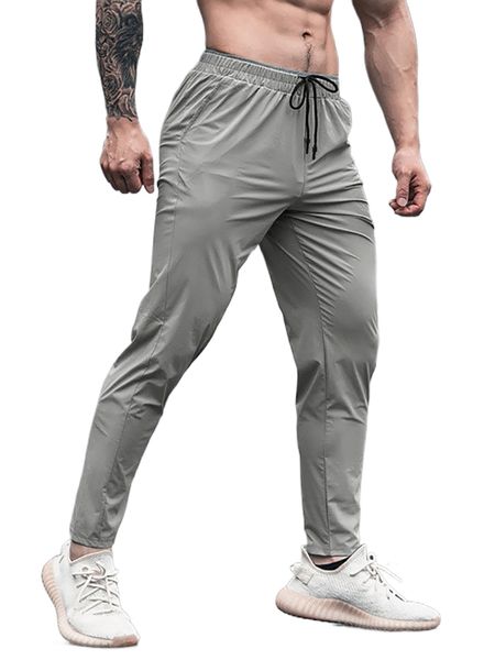 

men drawstring waist pants b83d#, Black