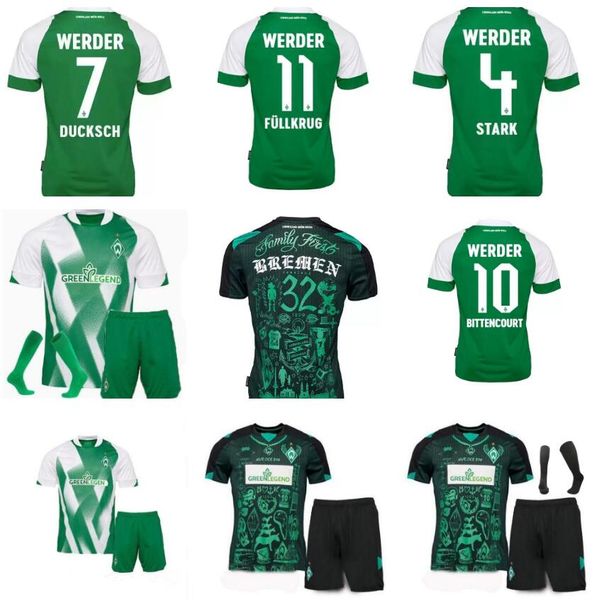 

2022 werder bremen soccer jerseys special version marvin ducksch leonardo bittencourt black green 22 23 how deep is your love football shirt, Black;yellow