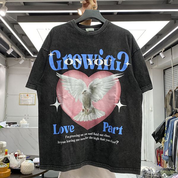 

nice washed heavy fabric t shirt men women t-shirt printing tee, White;black