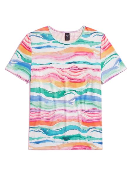 

x yin creative studio tie dye rib knit tee 63we#, White