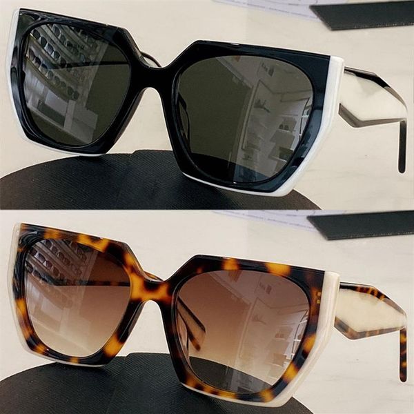 

designer sunglasses spr 15w-f mens or womens irregular frame fashion classic black and white mixed color brown casual trend glasse291a, White;black