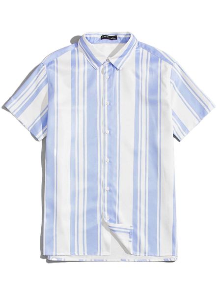 

men striped button front shirt c4em#, White;black