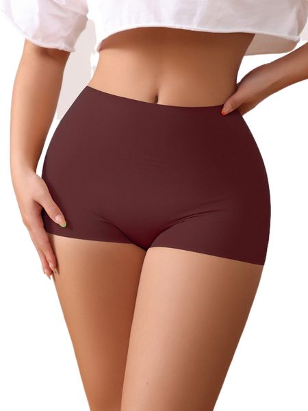 

solid simple shapewear shorts t4bs#, Black;red