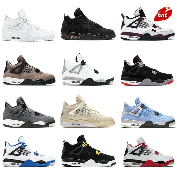 

sail oreo university blue 4 4s mens basketball shoes fire red thunder white cement black cat bred infrared zen master wild things men sports