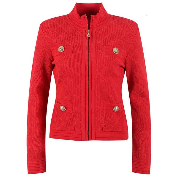 

women's knits tees zipper stand collar sweater cardigan jacket women's red autumn and winter slim y6sa, White