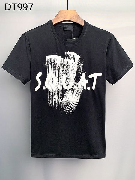 

dsq icon men's t-shirts designer print letter men tees paris cotton polos man women clothing fashion brand t shirt dt997, White;black