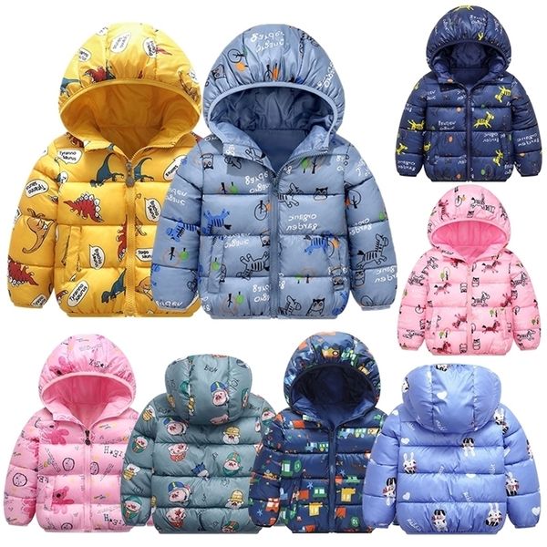 Jaqueta bebê casaco de bebê casaco com capuz de jaquetas de desenhos animados para meninas 2y-6y rosa moda windbreaker garotas de criança casaco lj201128