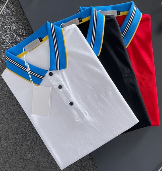 

2022 men's designer polo shirts casual shirts summer slim short sleeve breathable t-shirts, White;black