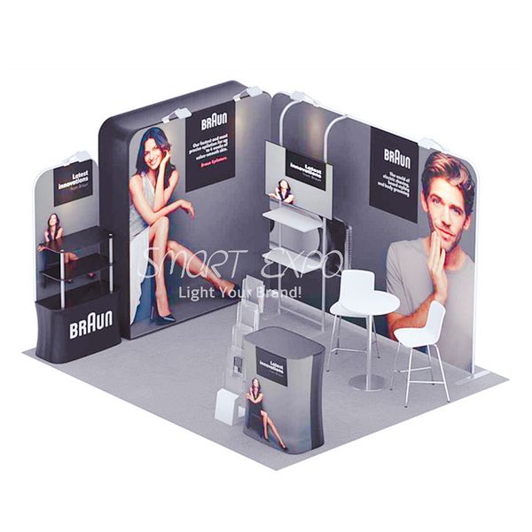 

10 x 10 ft tension fabric advertising display booth kits