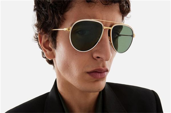 

classic luxury designer fashion sunglasses luxury aviator round lens protector outdoor uv protection 400classic men and women, White;black