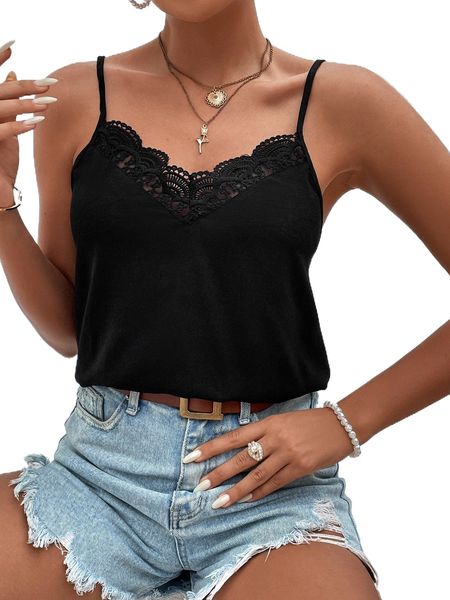 

contrast lace cami 24me#, White