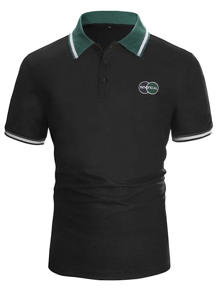 

men letter embroidery contrast collar polo shirt x951#, White;black