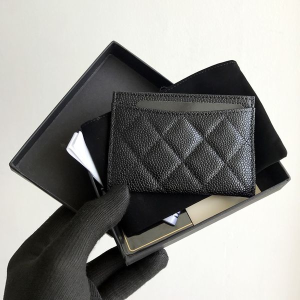 

luxury genuine leather with id credit wallet coin purse caviar card holder