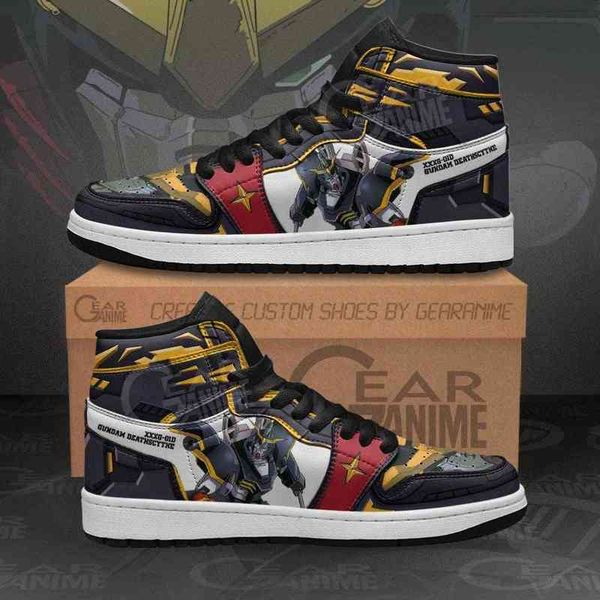 

xxxg-01d gundam deathscythe sneakers custom anime shoes, Black