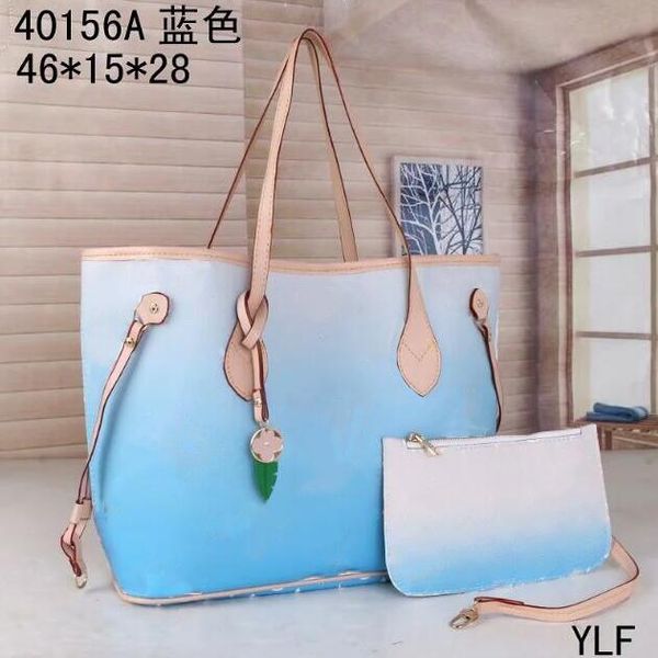 

2 piece set summer multicolor gradient bags tote bag sunrise pastel monograms tie dye handlebag luxury handbag women designer crossbody