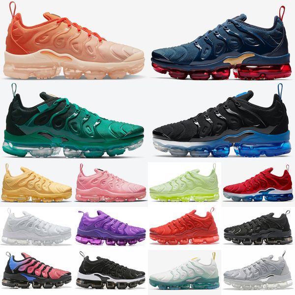 

mens womens running shoes tn plus sneakers black white yolk bubblegum pastel men women sports trainers shoe 36-47